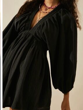 Free People Black Long Sleeve Dress